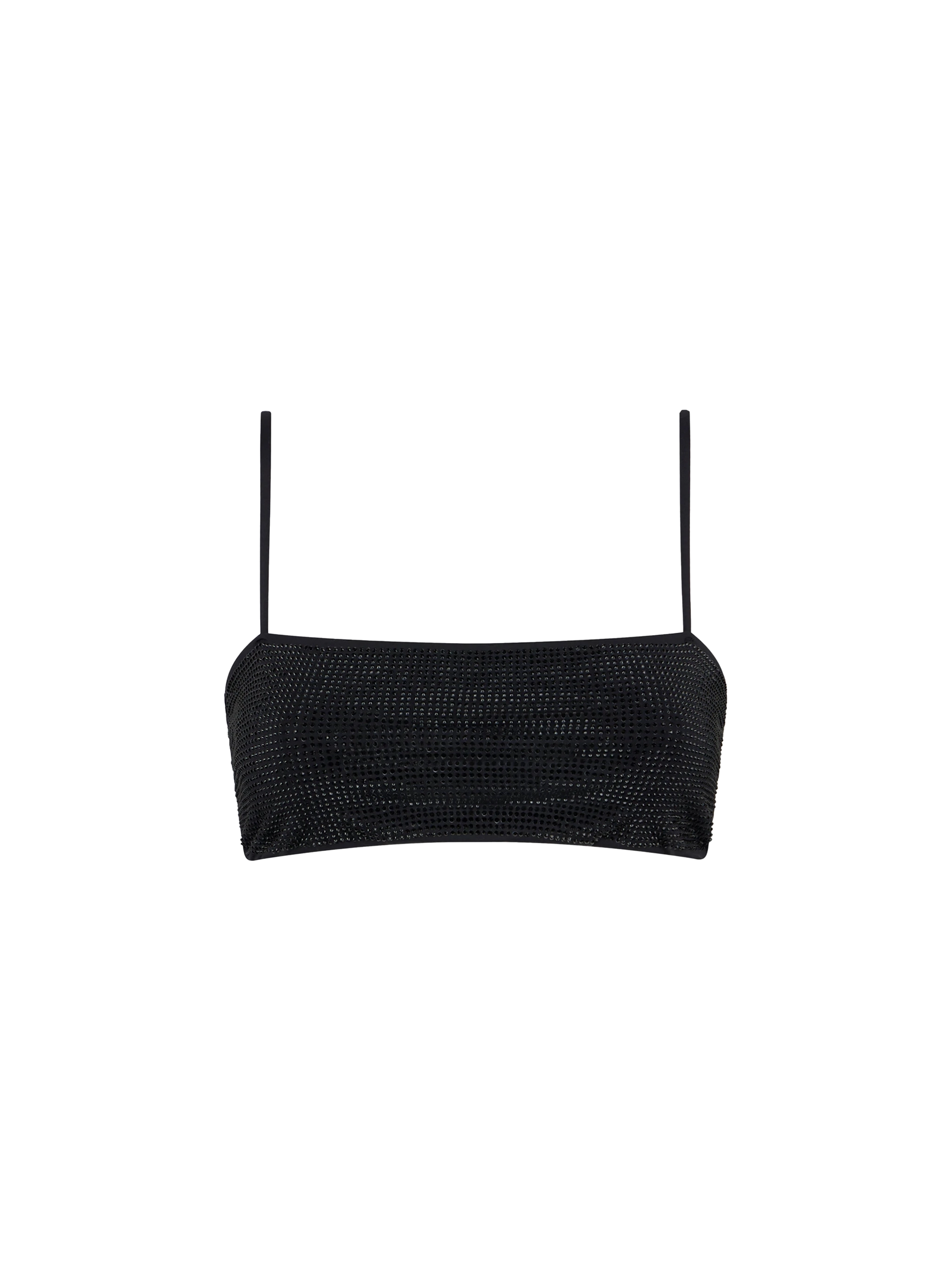 Woman bandeau black top with rhinestones - MC2 Saint Barth