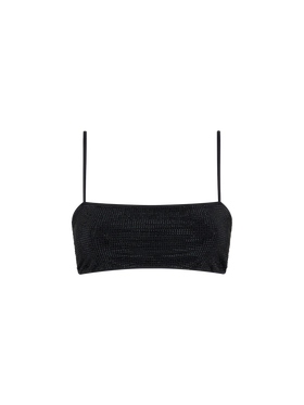 Woman bandeau black top with rhinestones - MC2 Saint Barth