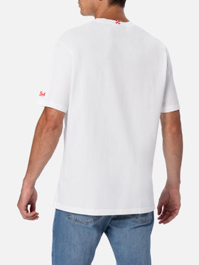 Cotton t-shirt Austin with embroidery and watch print - MC2 Saint Barth