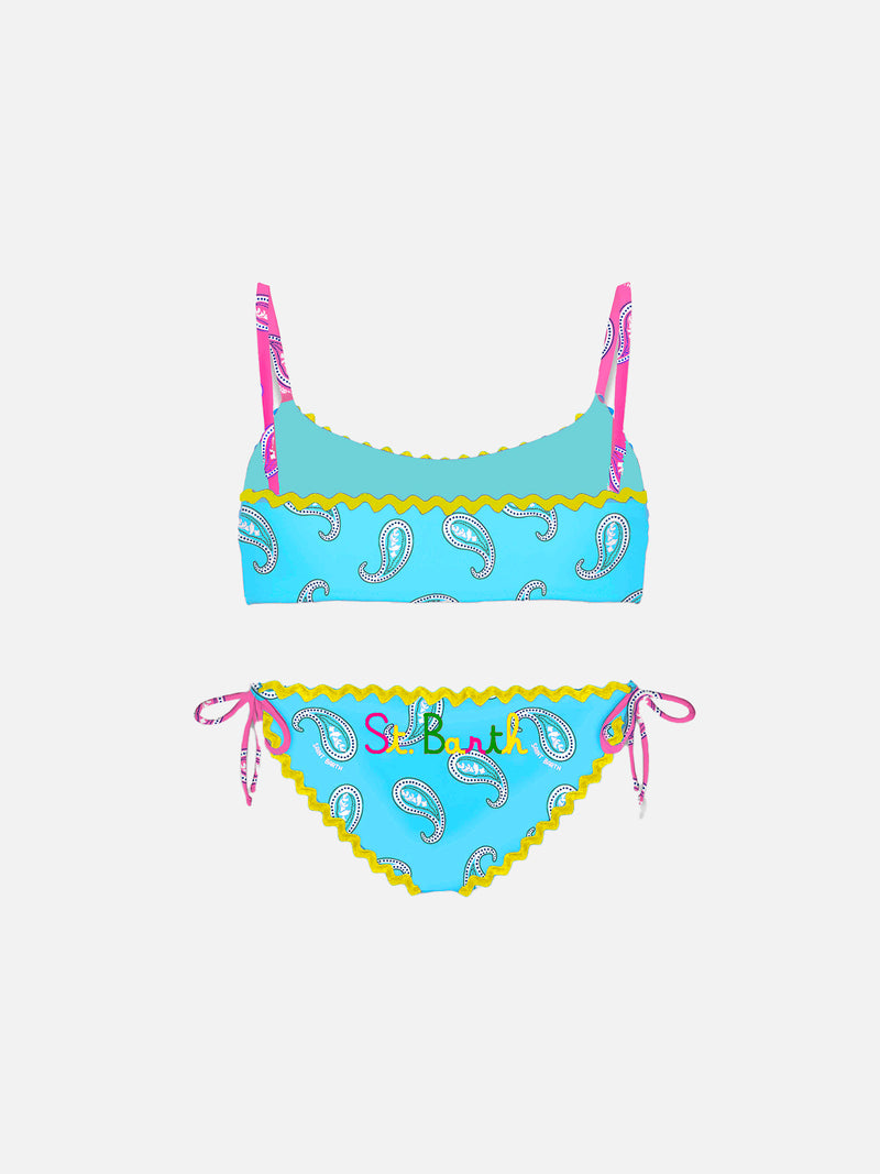Bikini da bambina a triangolo con stampa – MC2 Saint Barth Bikini da bambina a triangolo con stampa – MC2 Saint Barth