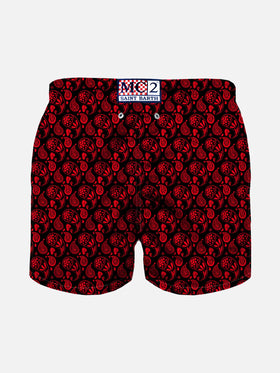 Boy light fabric swim shorts with Milan paisley print | MILAN SPECIAL EDITION - MC2 Saint Barth