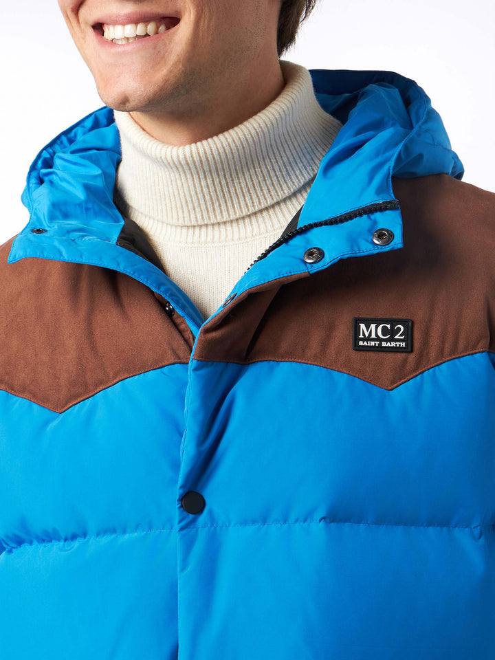 Man bluette hooded down jacket Baxter - MC2 Saint Barth
