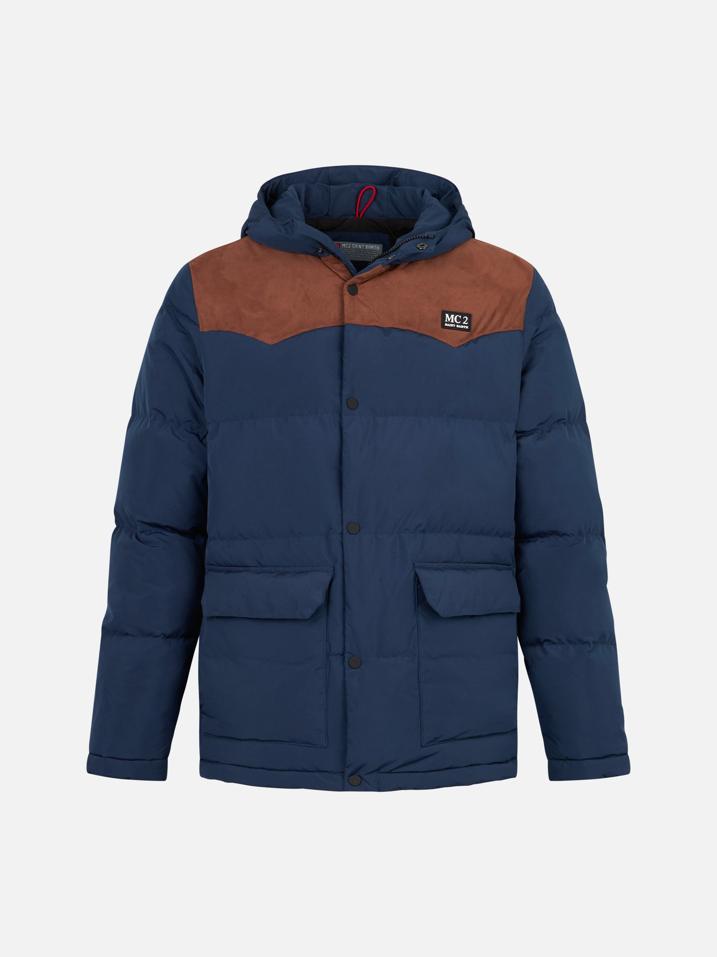 Man blue hooded down jacket Baxter - MC2 Saint Barth