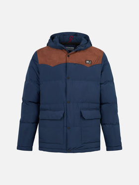 Man blue hooded down jacket Baxter - MC2 Saint Barth
