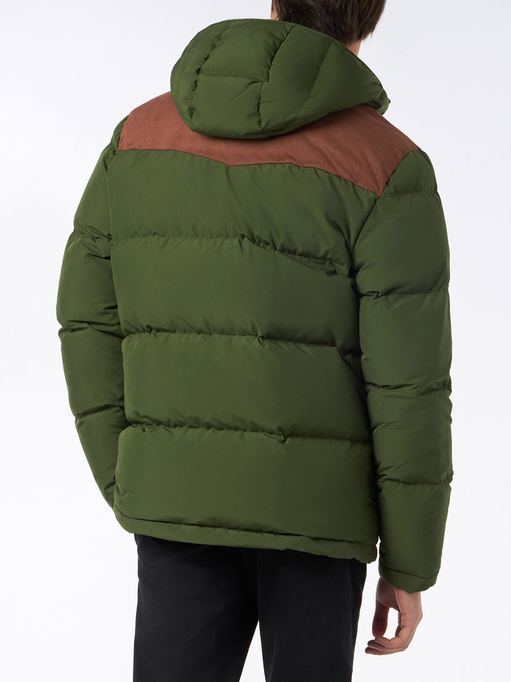 Man military green hooded down jacket Baxter - MC2 Saint Barth