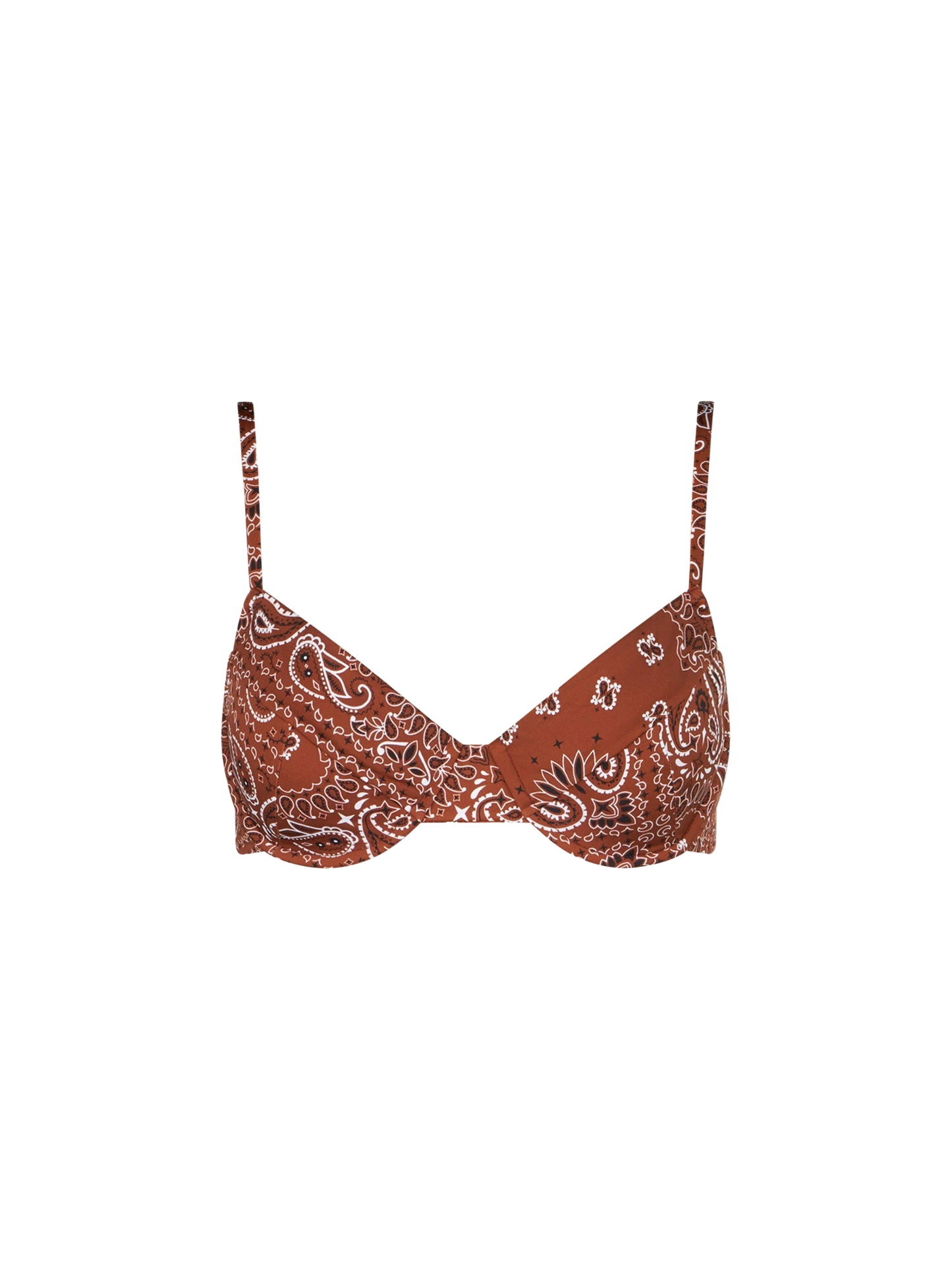 Brown bandanna print underwired bralette - MC2 Saint Barth