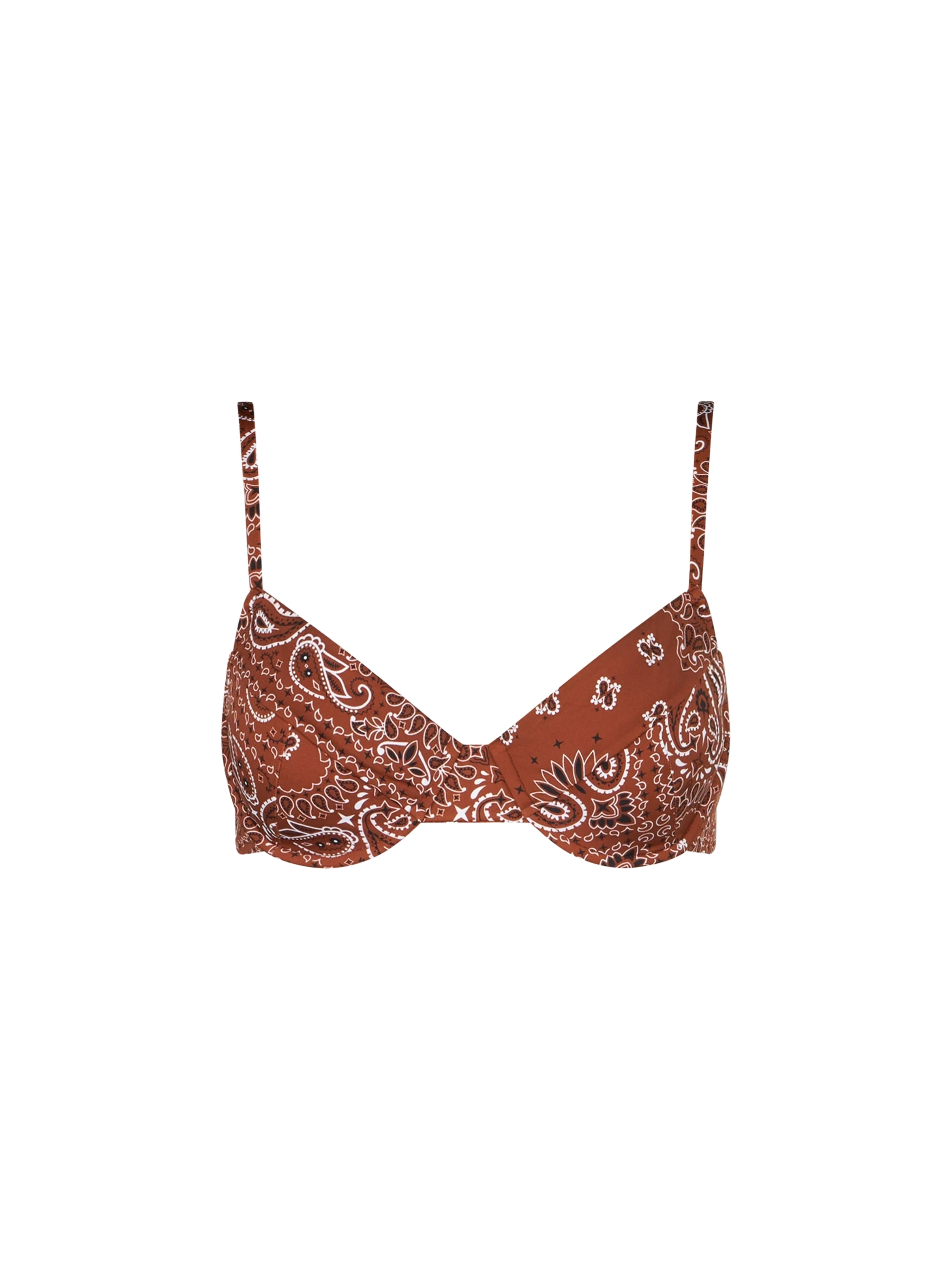 Brown bandanna print underwired bralette - MC2 Saint Barth