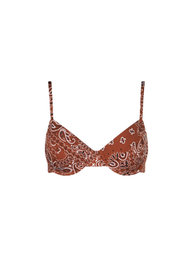 Brown bandanna print underwired bralette - MC2 Saint Barth