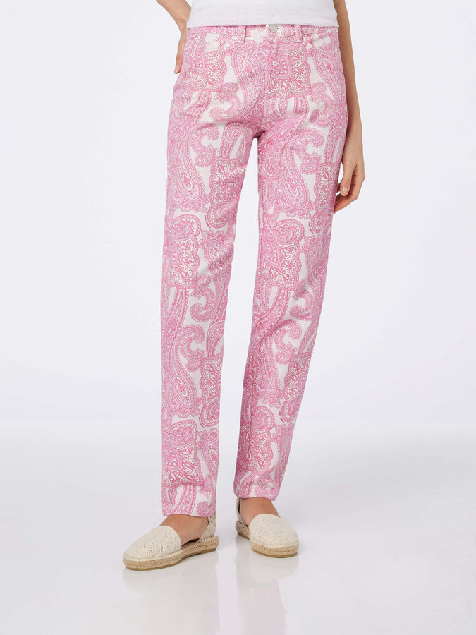 Mc2 Saint Barth Denim da donna stampa paisley rosa Belleville