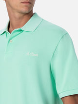 Herren-Poloshirt aus wassergrünem Baumwollpiquet Beverly Hills