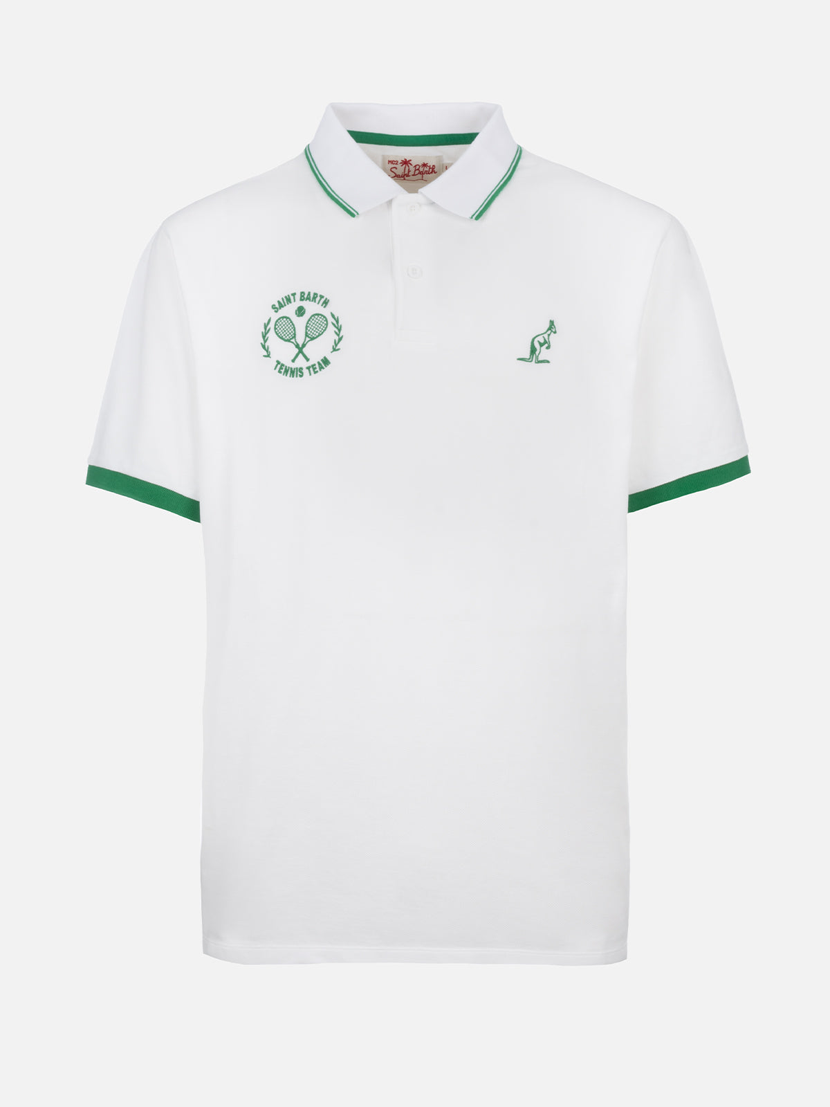 Man white cotton piquet polo shirt Beverly Hills | AUSTRALIAN BRAND SPECIAL EDITION - MC2 Saint Barth