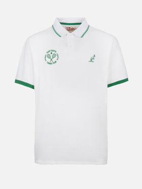 Man white cotton piquet polo shirt Beverly Hills | AUSTRALIAN BRAND SPECIAL EDITION - MC2 Saint Barth
