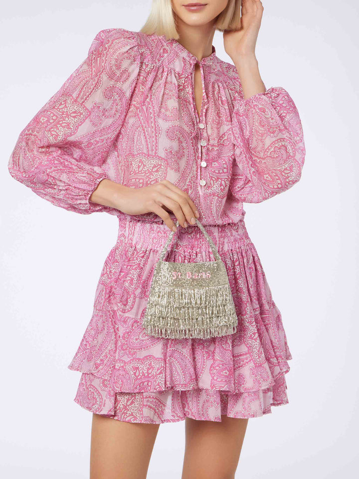 Shiny silver Mini Bag Pearl - MC2 Saint Barth