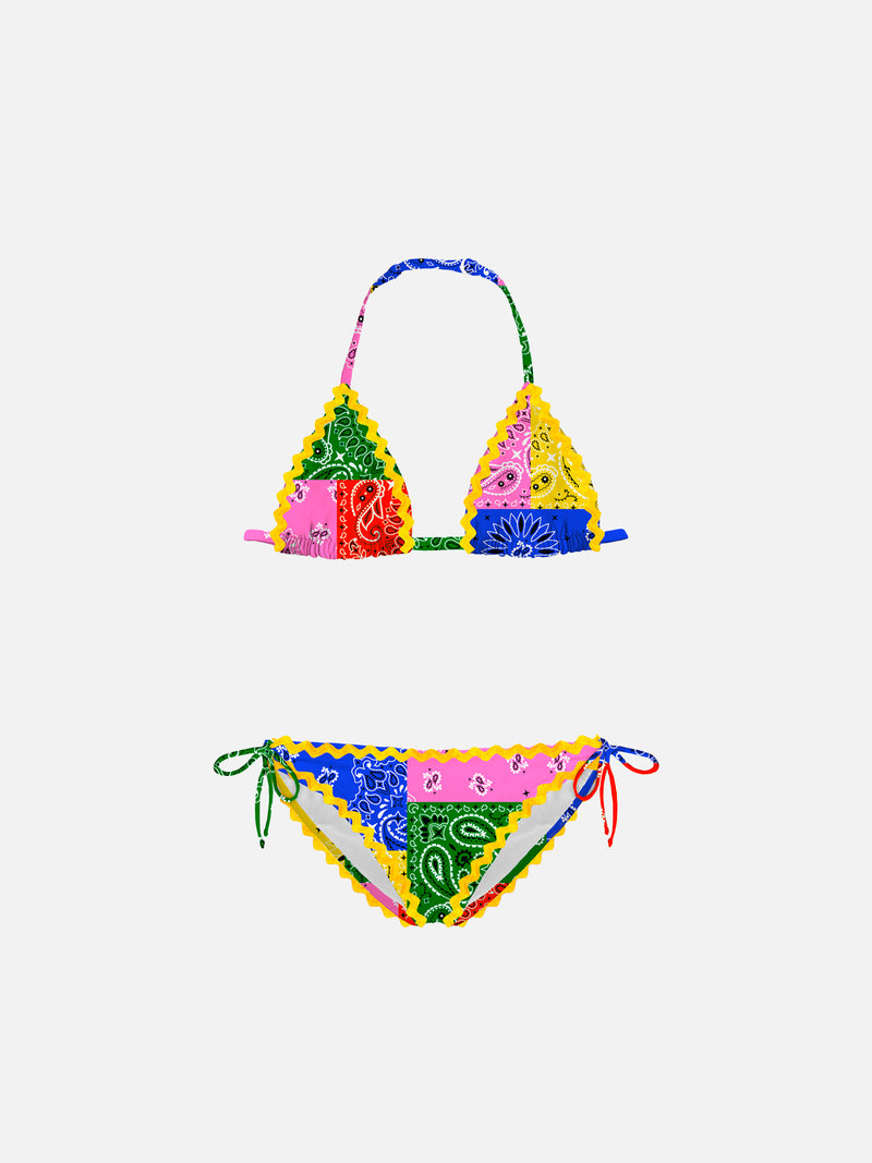 Bikini da bambina con stampa bandana