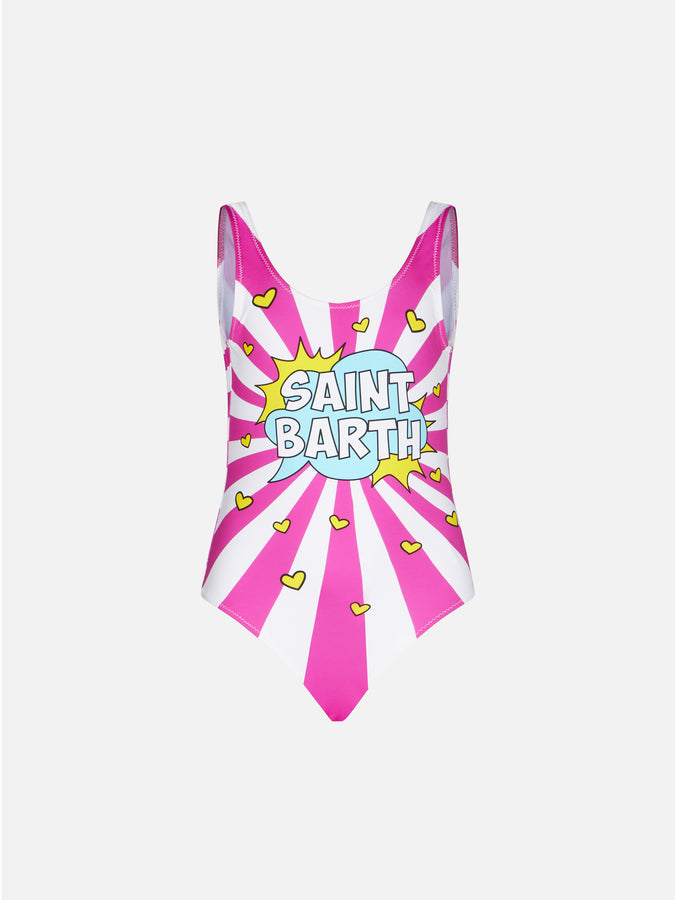 Mc2 Saint Barth Costume intero da bambina stampa Saint Barth Pop