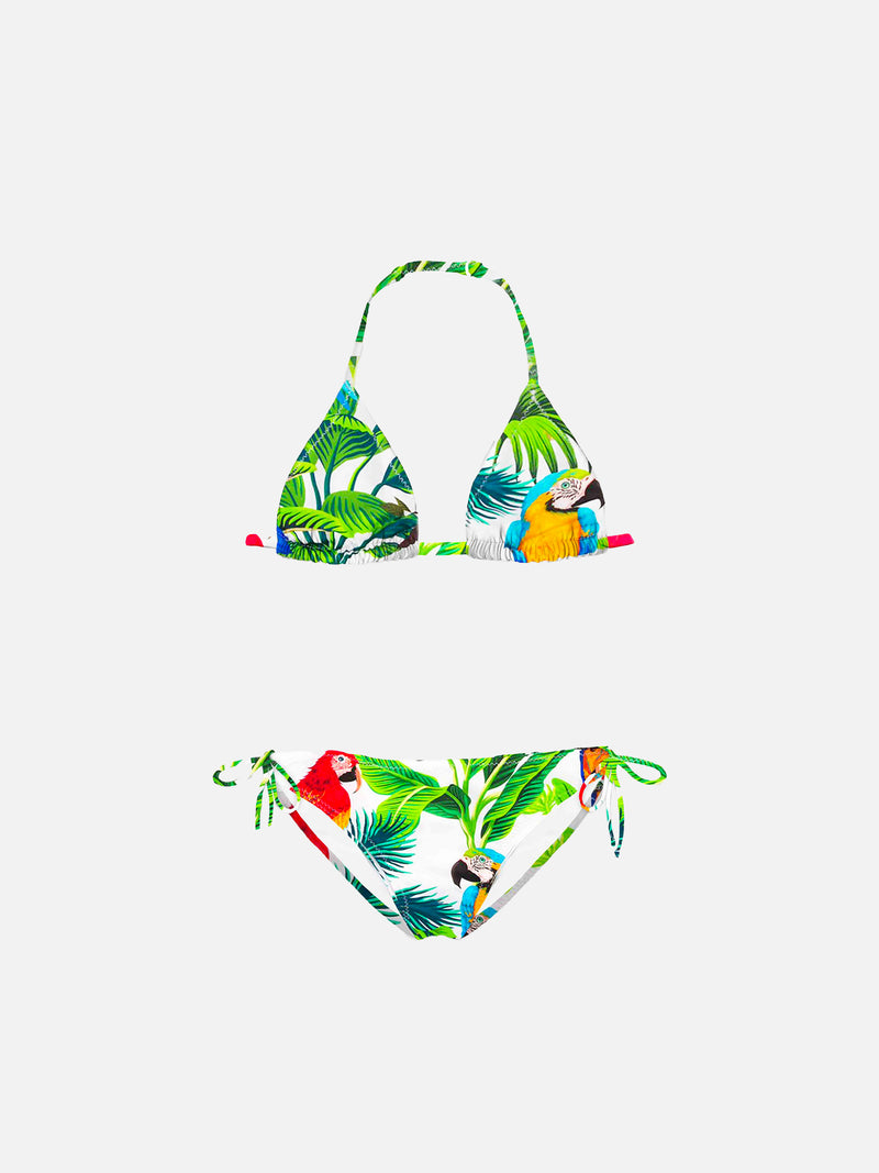 Girl bikini parrots print