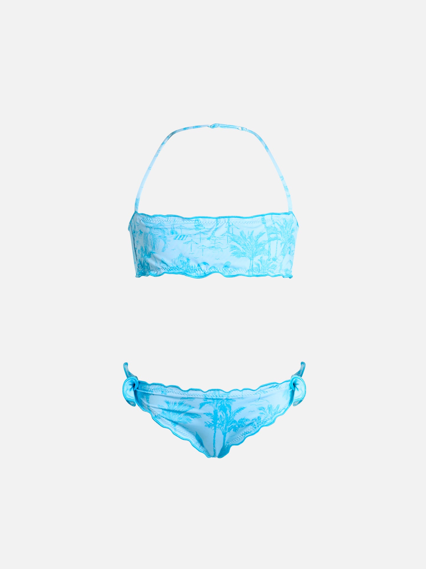 Girl classic bandeau bikini Emy with toile de jouy print - MC2 Saint Barth