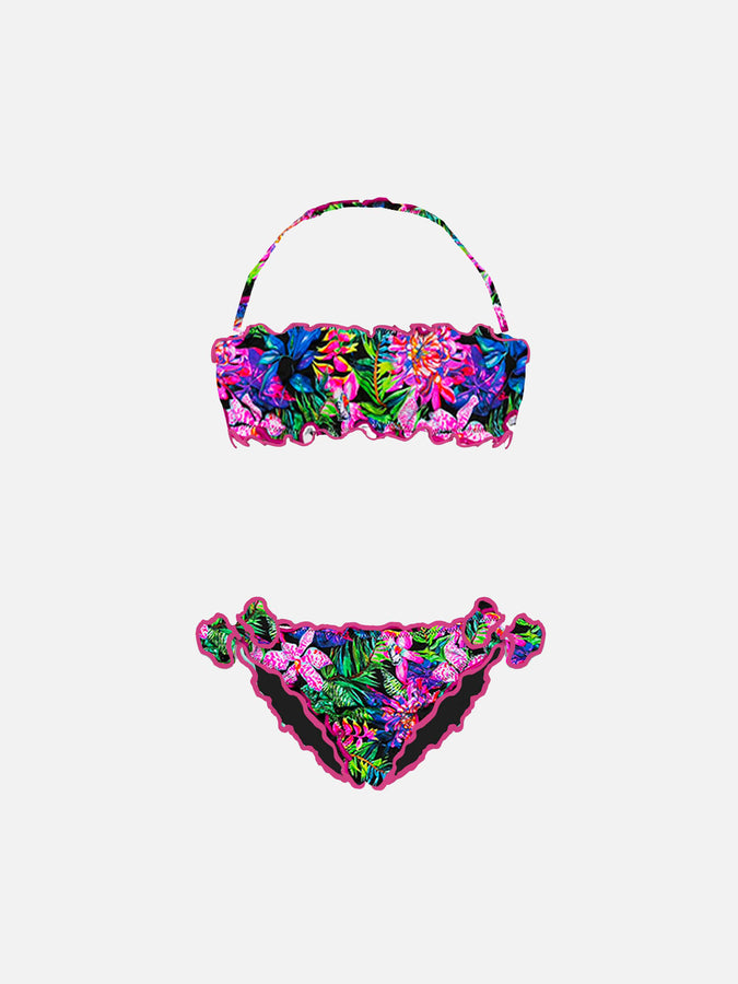 Mc2 Saint Barth Bikini da bambina a fascia con stampa fiori