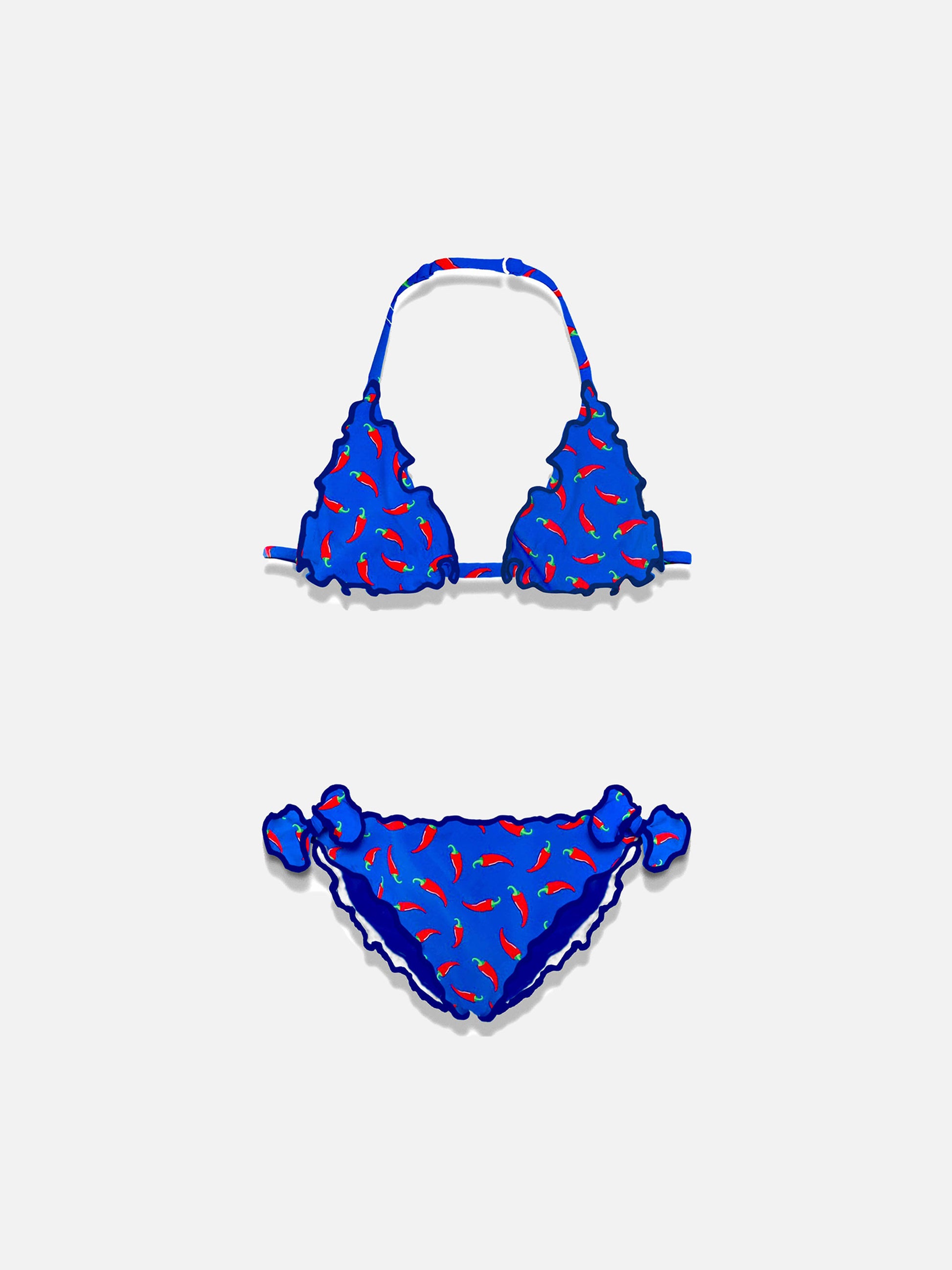 Costume Da Bagno Bambina Bikini Con Stampa Ciambella - Top Asimmetrico E Papillon - Foto 7