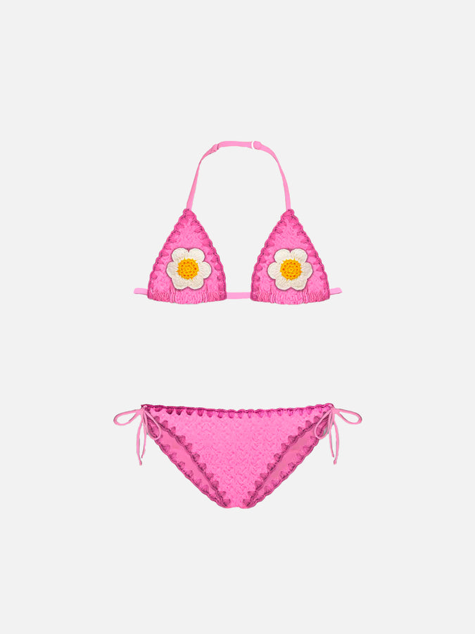 Mc2 Saint Barth Bikini da bambina con ricamo