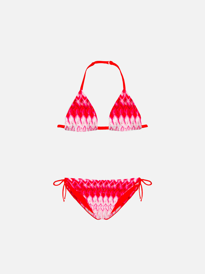 Mc2 Saint Barth Bikini da bambina in maglia Chevron