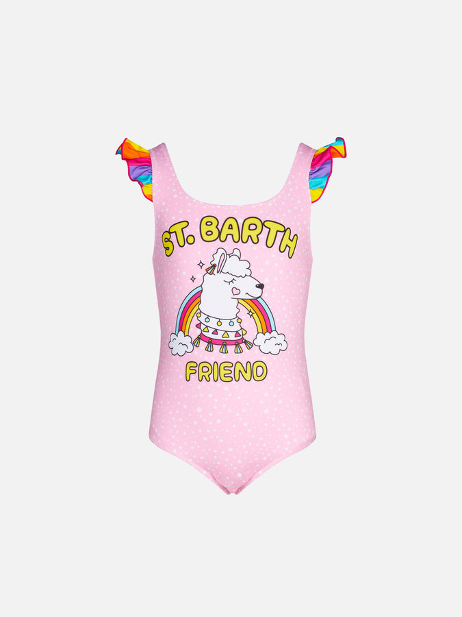 Mc2 Saint Barth Costume intero da bambina con stampa St. Barth Friend