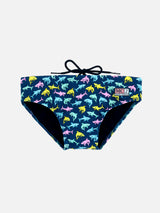 Boy swim briefs Billy with sharks print