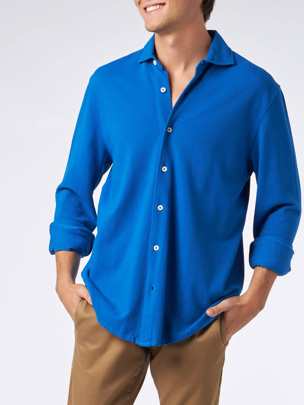 Camicia Polo piquet bluette