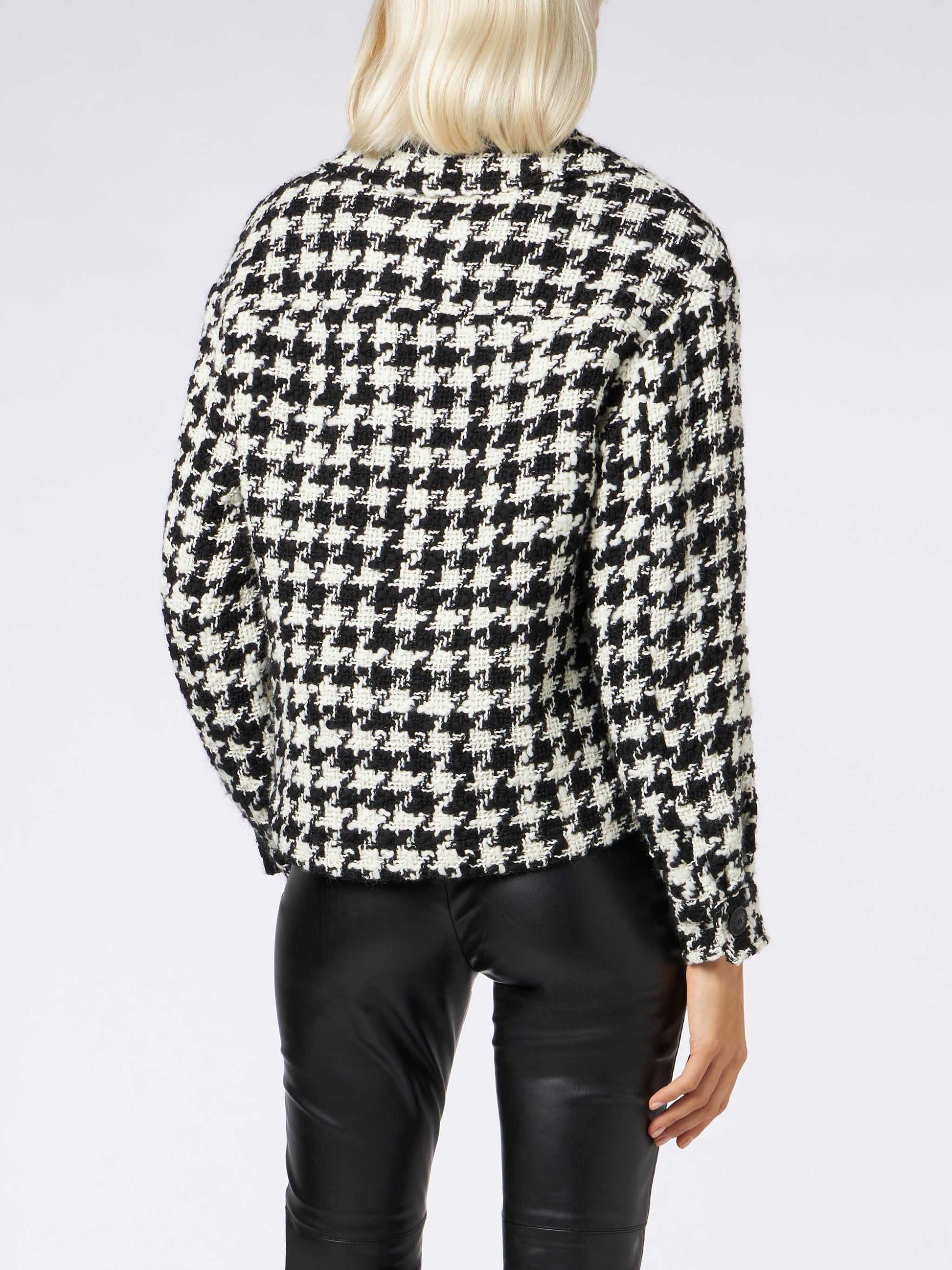 Woman cropped overshirt with pied de poul print - MC2 Saint Barth