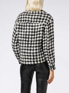 Woman cropped overshirt with pied de poul print - MC2 Saint Barth