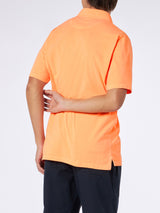 Herren-Poloshirt aus orangefarbenem Baumwolljersey