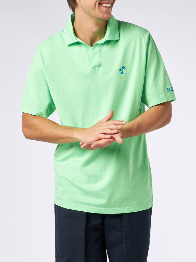 Mc2 Saint Barth Polo da uomo in jersey di cotone verde