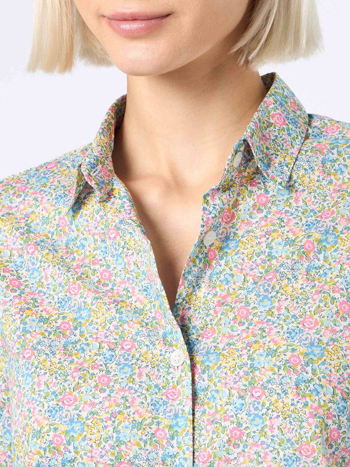 Woman cotton shirt Brigitte with Emma & Georgina print | MADE WITH LIBERTY FABRIC - MC2 Saint Barth