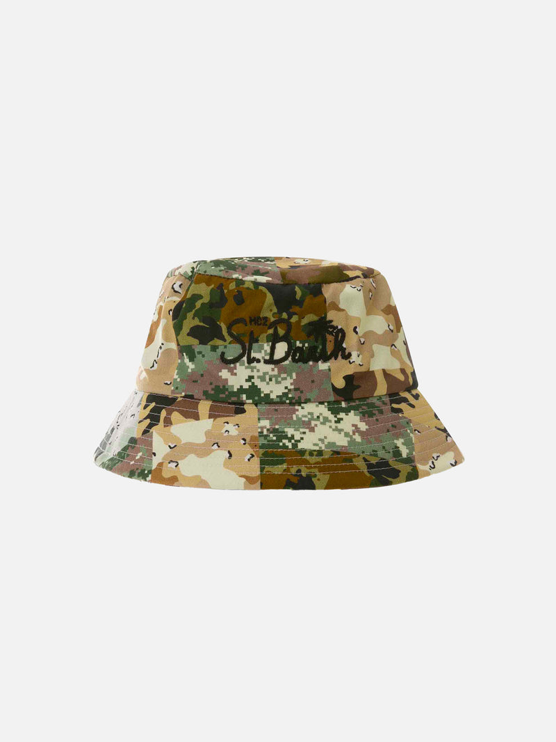 Cappello Da Pescatore Unisex In Denim E Cotone: Leggero, Pieghevole, Con Tesa Larga E Sottogola Regolabile. Camouflage Chiaro Verde, Taglia Unica (59-62 Cm). Ideale Per Pesca E Trekking - 4