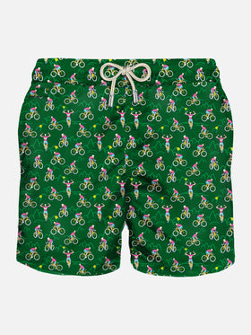 Man light fabric swim shorts with cyclist print - MC2 Saint Barth