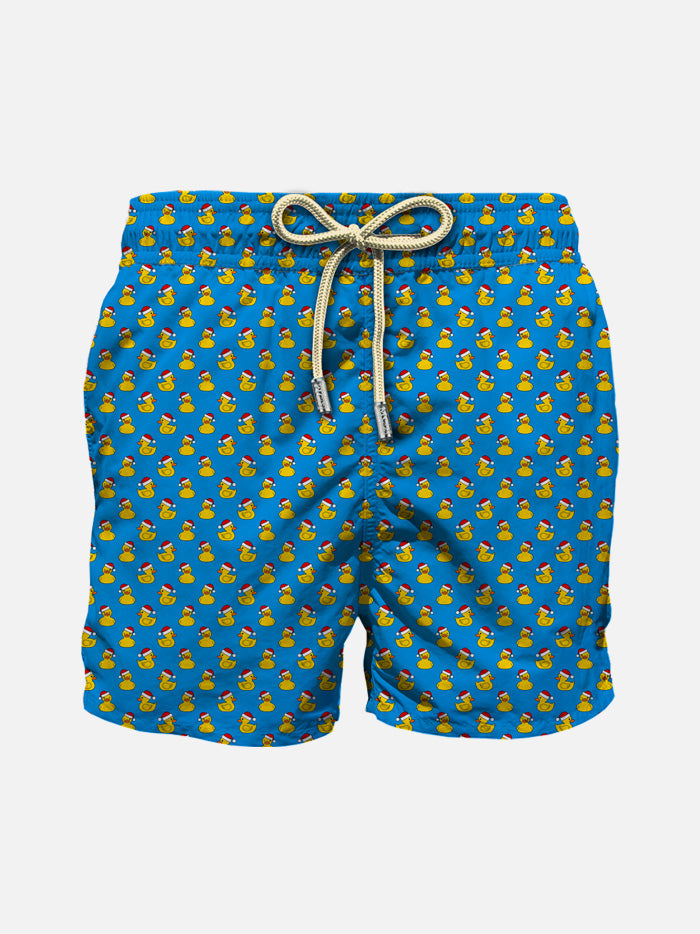 Boy light fabric swim shorts with Christmas ducks print - MC2 Saint Barth