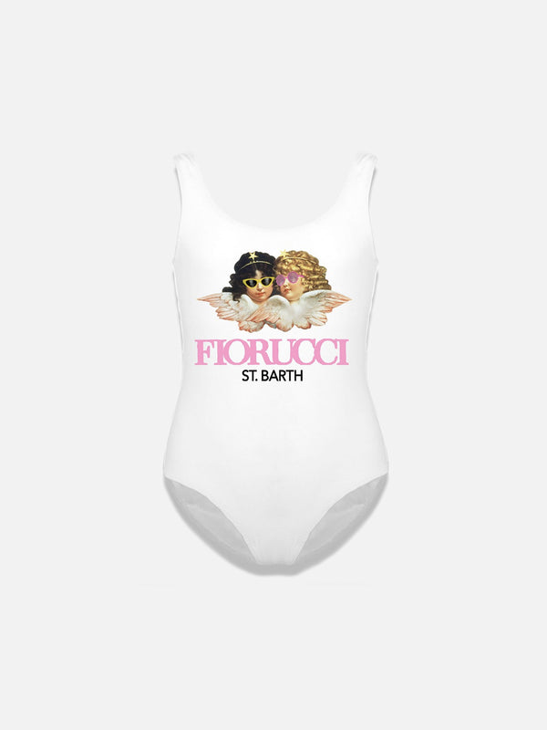 Girl one piece swimsuit with Fiorucci print | FIORUCCI SPECIAL EDITION