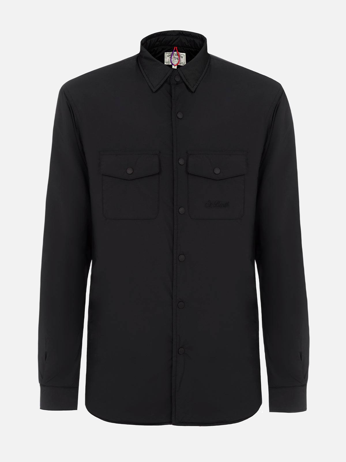Man black overshirt Chalet with St. Barth embroidery - MC2 Saint Barth