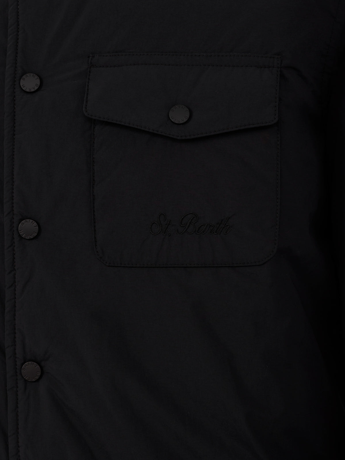 Man black overshirt Chalet with St. Barth embroidery - MC2 Saint Barth