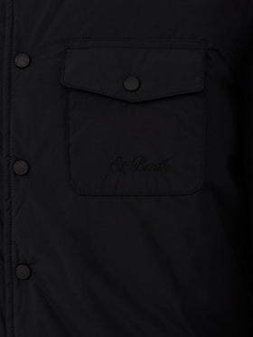 Man black overshirt Chalet with St. Barth embroidery - MC2 Saint Barth