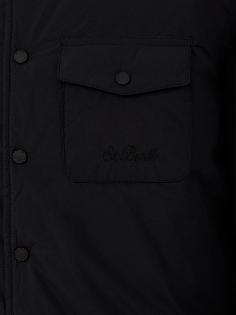 Schwarzes Herren-Overshirt Chalet mit St. Barth-Stickerei