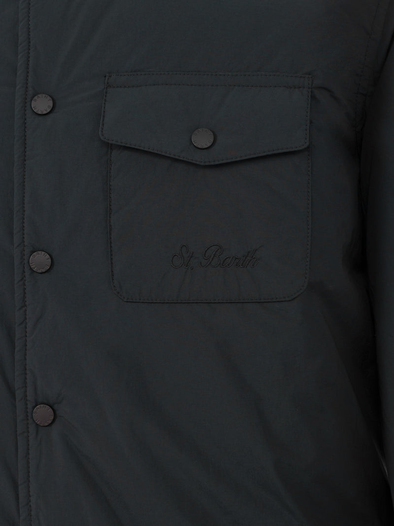 Man British green overshirt Chalet with St. Barth embroidery