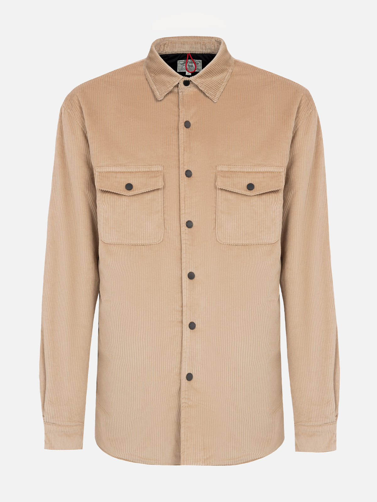 Man beige corduroy overshirt Chalet with St. Barth embroidery - MC2 Saint Barth