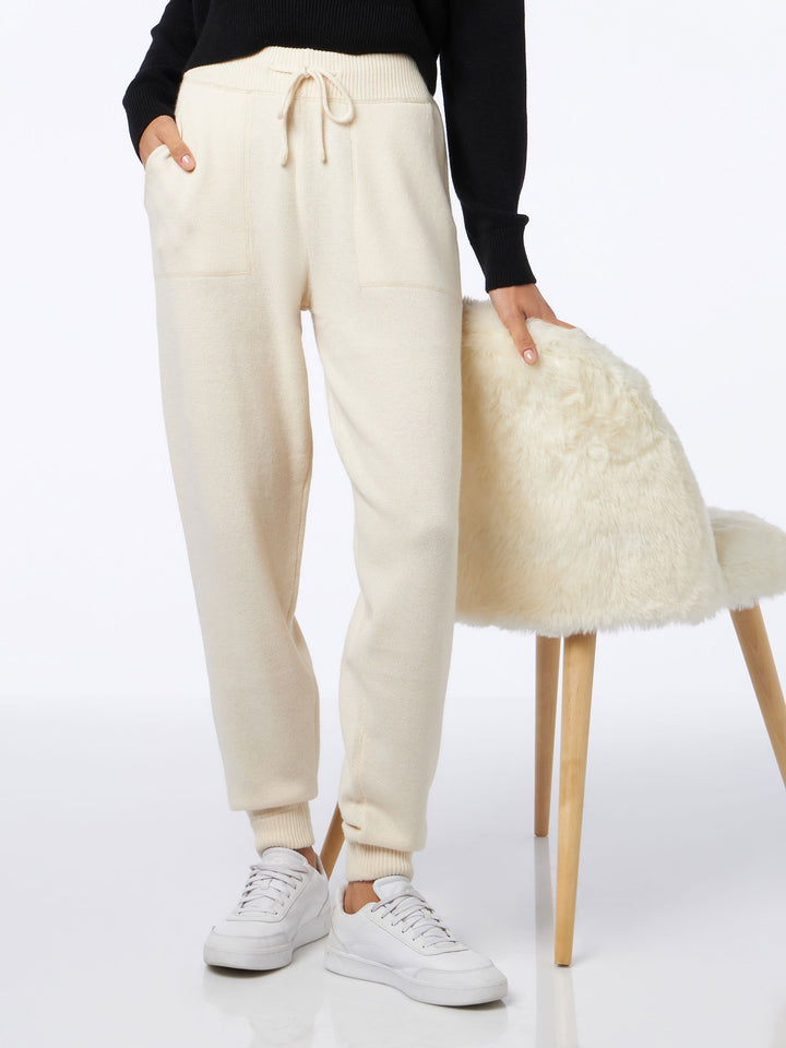 Woman off-white cashmere blend jogger pants - MC2 Saint Barth