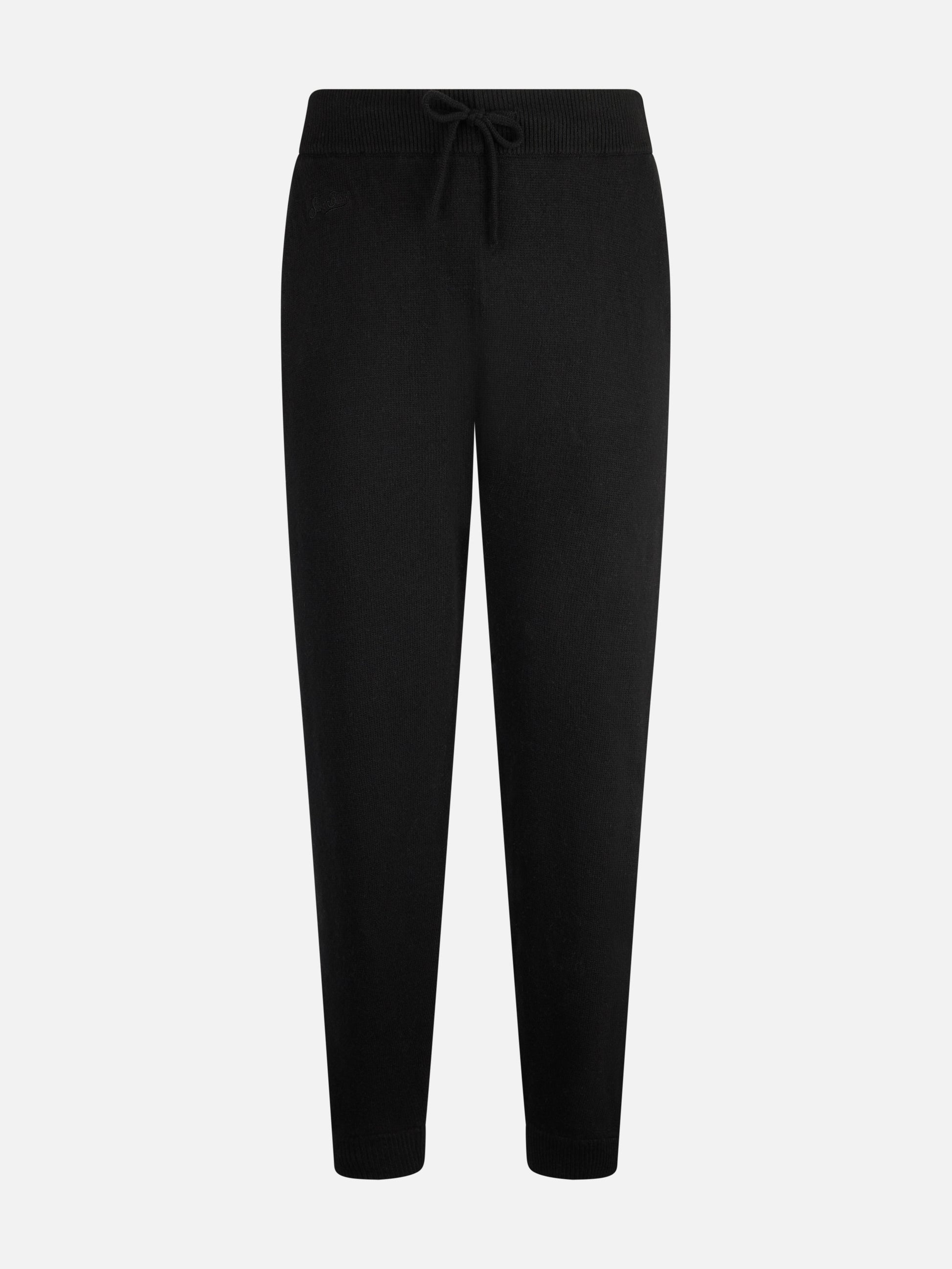 Woman knitted black jogger pants - MC2 Saint Barth
