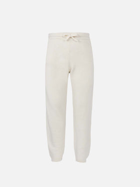 Girl off-white cashmere blend jogger pants - MC2 Saint Barth