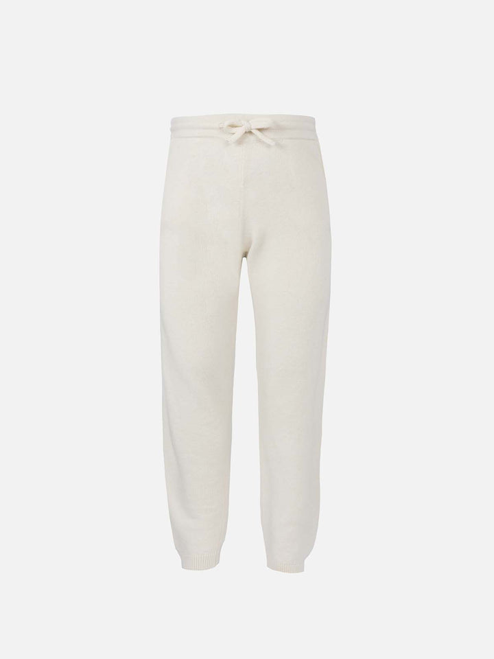 Girl off-white cashmere blend jogger pants