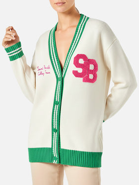 Cardigan donna bianco con ricami