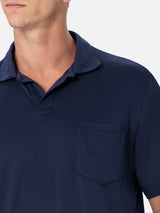 Polo da uomo in piquet tecnico blu navy Camber