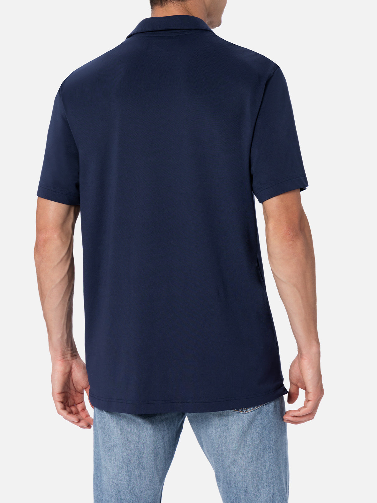 Man navy blue technical piquet polo shirt Camber - MC2 Saint Barth